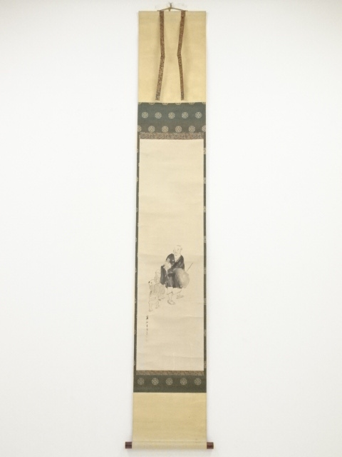 JAPANESE HANGING SCROLL / HAND PAINTED / SAIGYO / BY CHIKUDO KISHI